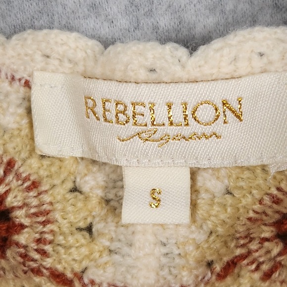 Rebellion Again Crochet Crop Top Womens Small Floral Retro Boho Tank Top Shirt - Picture 2 of 9